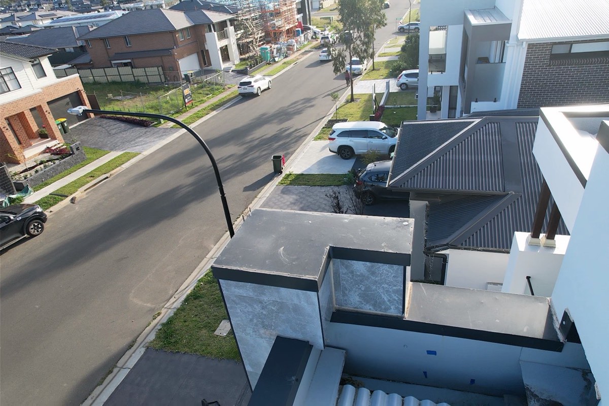 Box gutter sump, recorded during a handover inspection in Box Hill