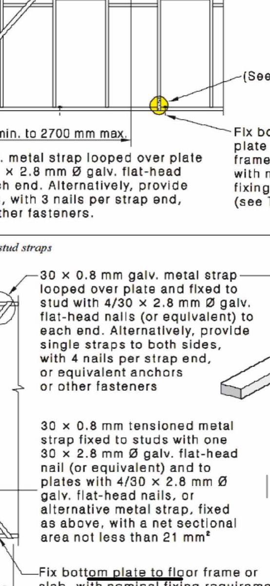 Metal strap to corners not installed, recorded during a frame inspection in Box Hill
